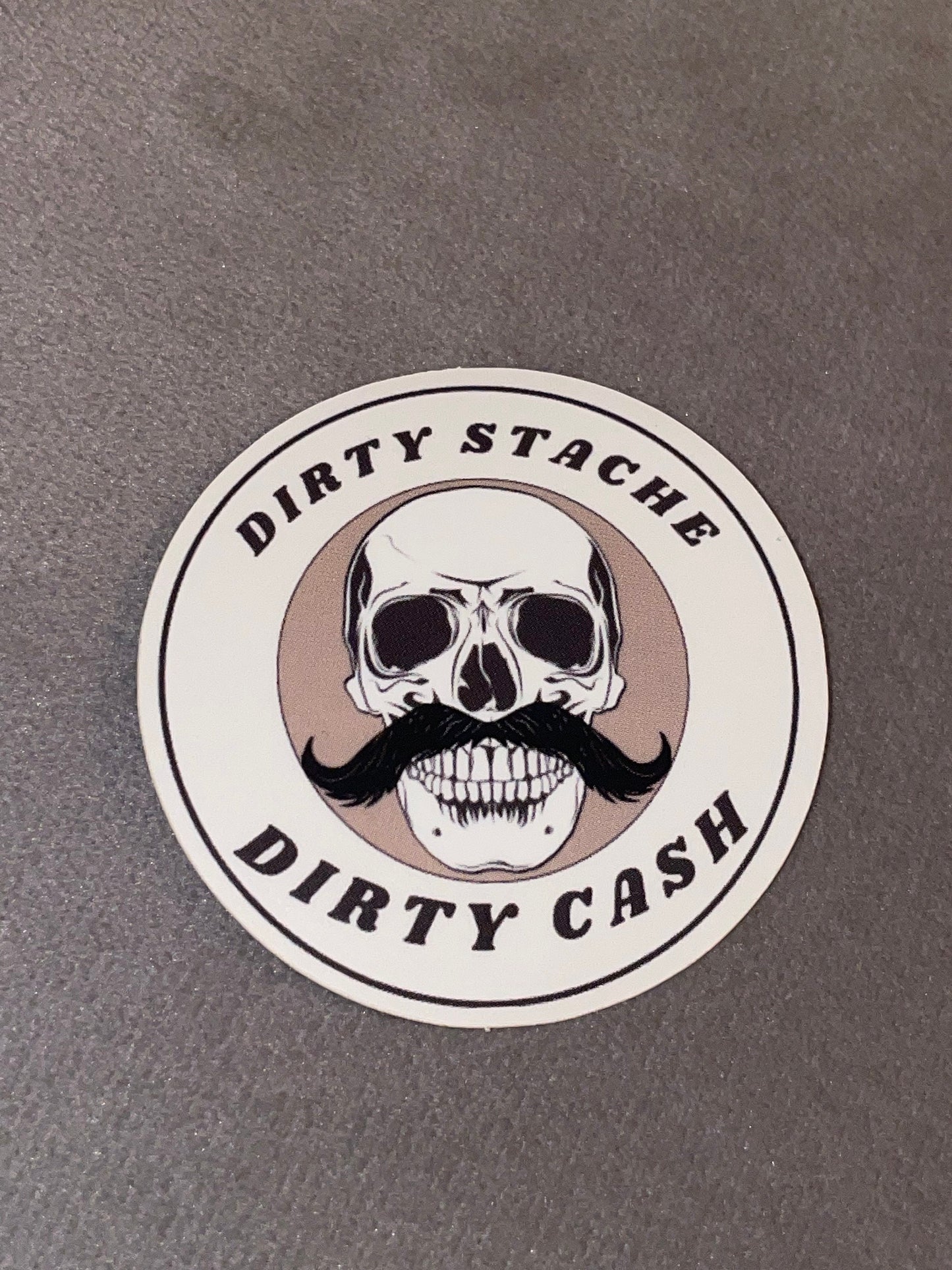 Hard hat sticker Skull with Mustache dirty hands dirty money sticker