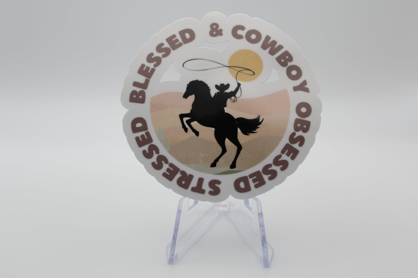Stressed, Blessed and Cowboy obsesed sticker