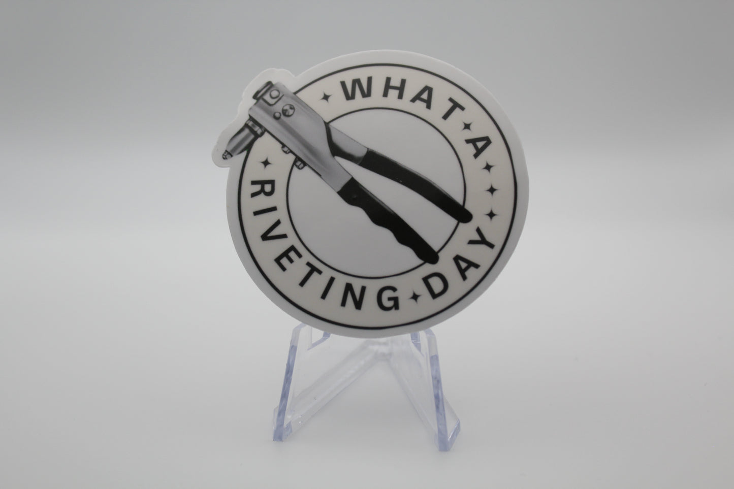 Rivet gun sheet metal sticker