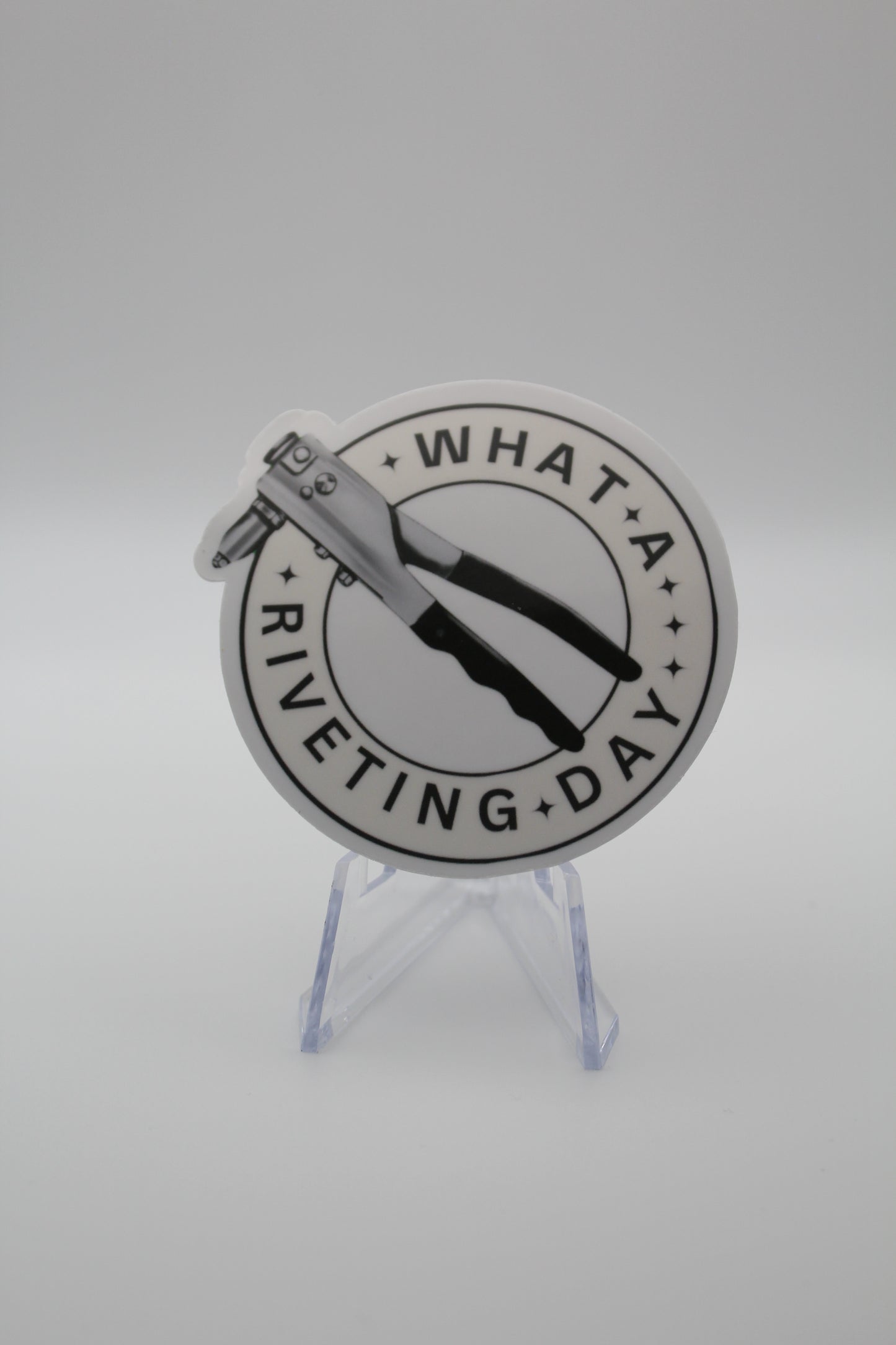 Rivet gun sheet metal sticker