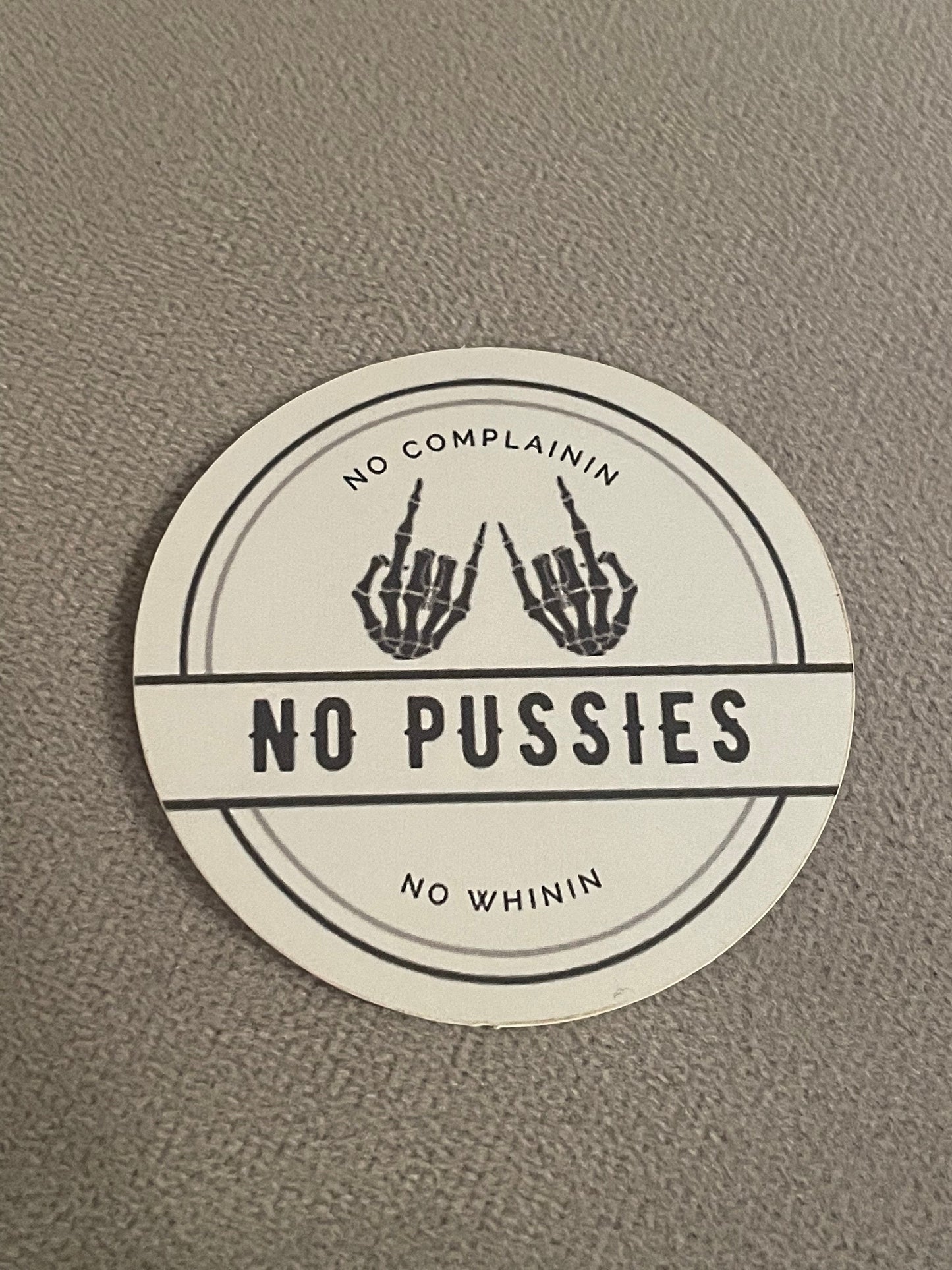 Hard hat sticker no pussies oil rig hard hat sticker