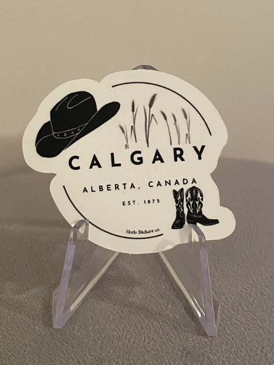 Calgary Alberta sticker cowboy boots and Grain feilds decal
