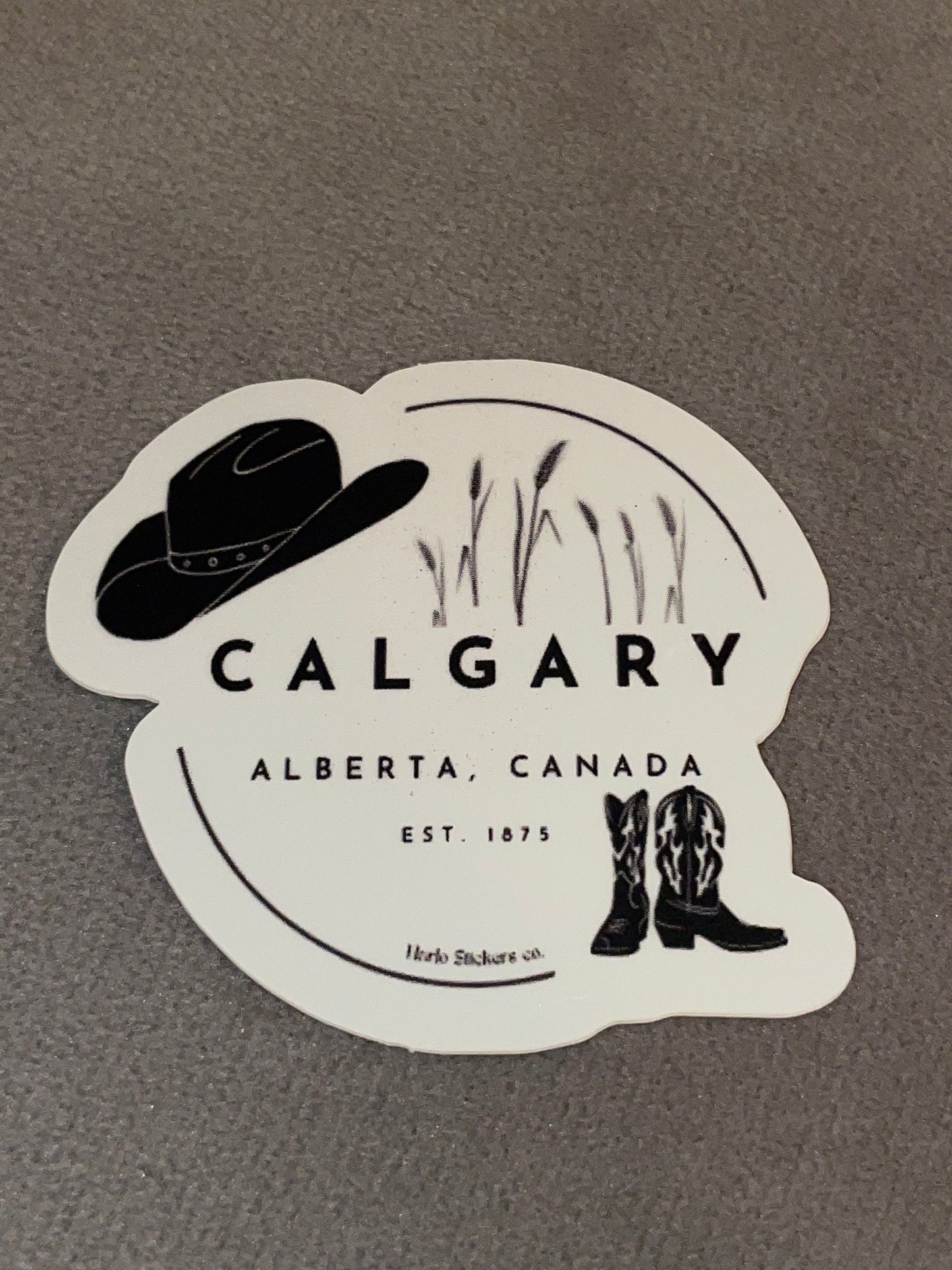 Calgary Alberta sticker cowboy boots and Grain feilds decal