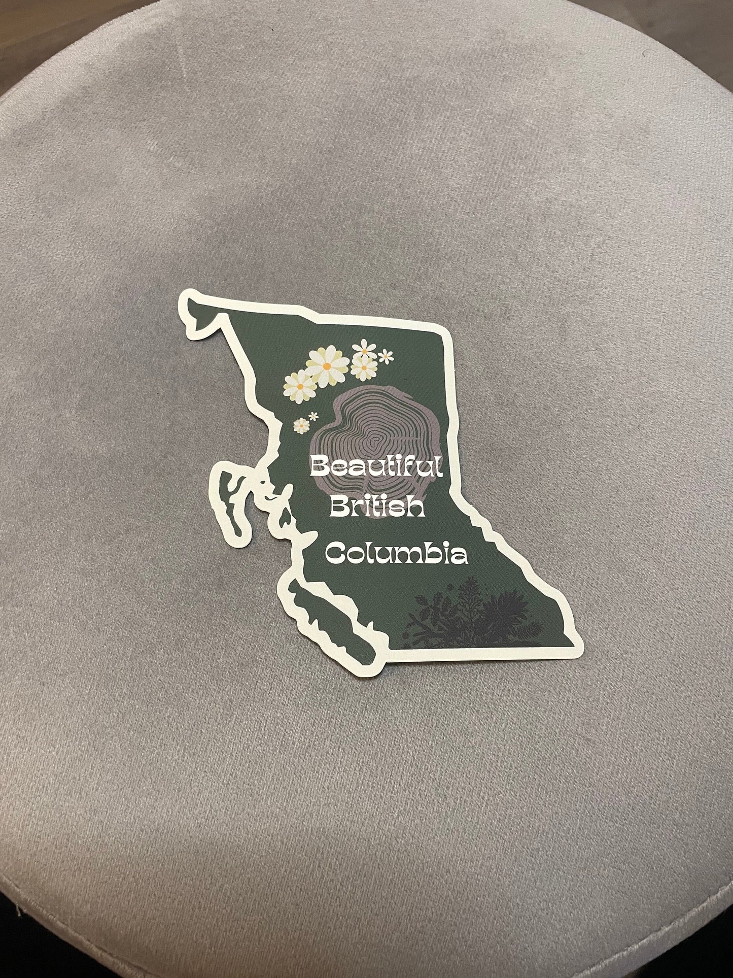 British Columbia sticker green map of BC sticker